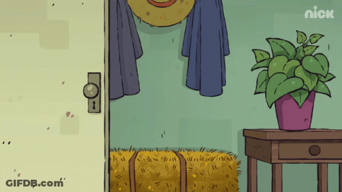 Cartoon Room With Plant And Nick Logo GIF