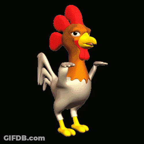 Cartoon Rooster With Red Crest GIF