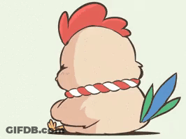 Cartoon Rooster With Rope GIF