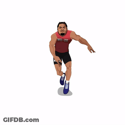 Cartoon Runner With Number 22 GIF