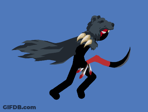 Cartoon Running With Knife And Cape GIF
