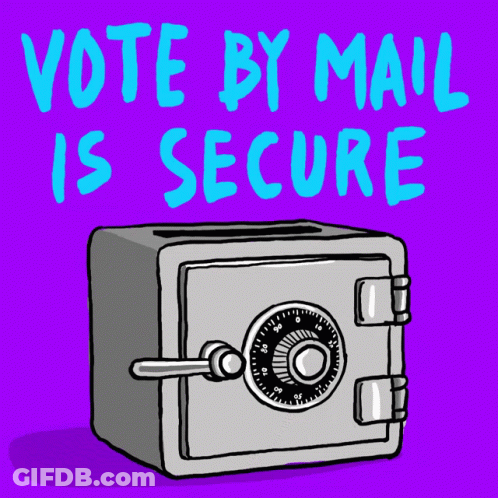 Cartoon Safe Saying Vote By Mail Is Secure GIF