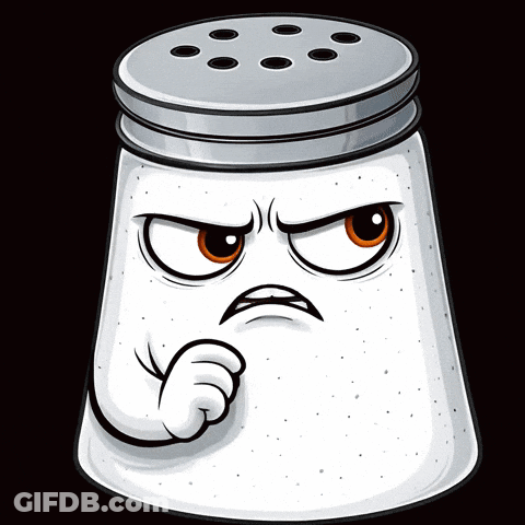 Cartoon Salt Shaker Angry Expression GIF