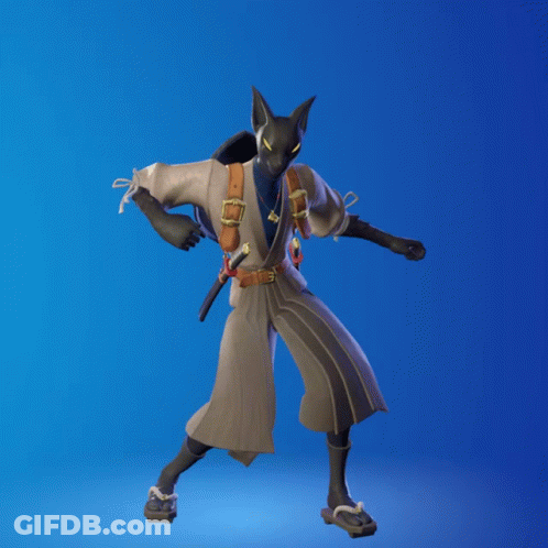 Cartoon Samurai With Sword GIF