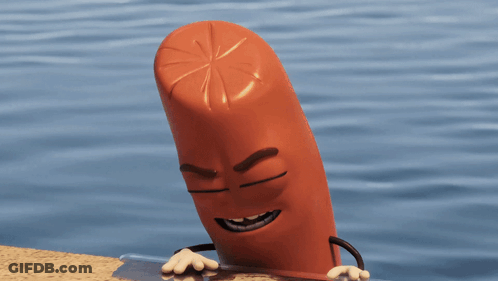 Cartoon Sausage Saying Clever Girl GIF