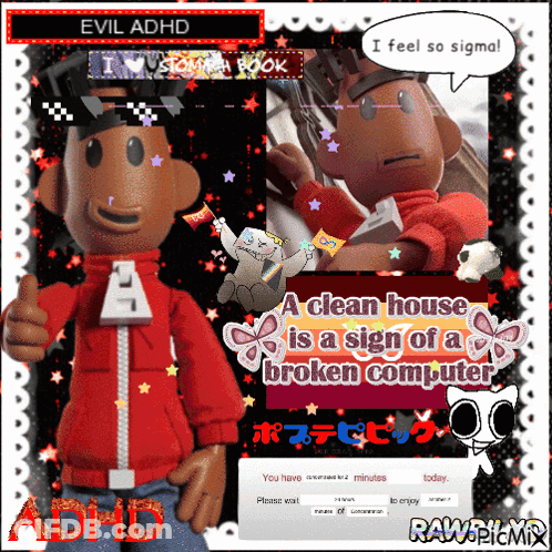 Cartoon Saying A Clean House Is A Sign Of A Broken Computer GIF