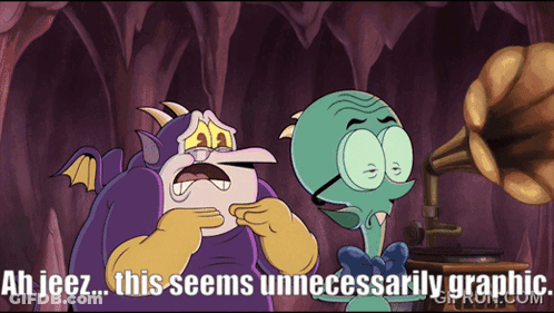Cartoon Saying Ah Jeez This Seems Unnecessarily Graphic GIF