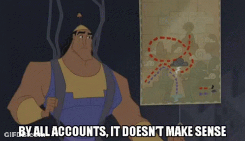 Cartoon Saying By All Accounts It Doesn't Make Sense GIF