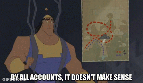 Cartoon Saying By All Accounts It Doesn't Make Sense GIF