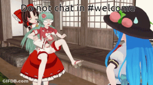 Cartoon Saying Do Not Chat In Welcome GIF