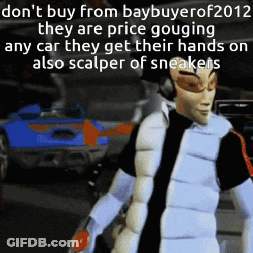 Cartoon Saying Don't Buy From Baybuyer Price Gouging GIF