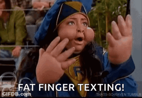 Cartoon Saying Fat Finger Texting GIF