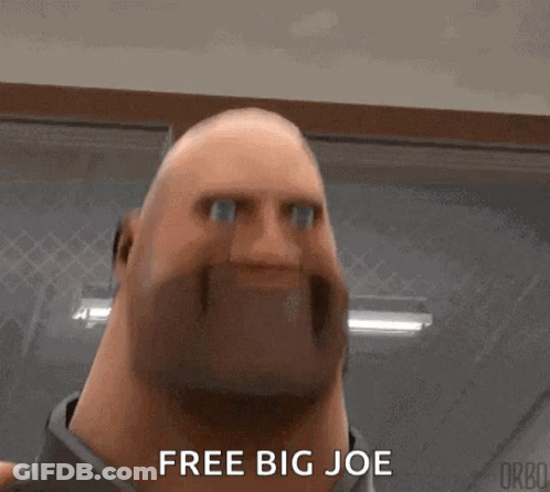Cartoon Saying Free Big Joe In Front Of Wall GIF