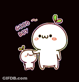 Cartoon Saying Good Boy Next To Another Cartoon GIF