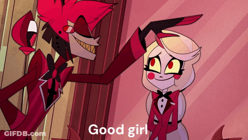 Cartoon Saying Good Girl Next To Another GIF
