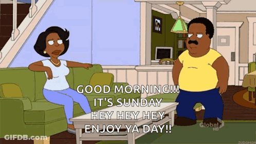 Cartoon Saying Good Morning Sunday GIF