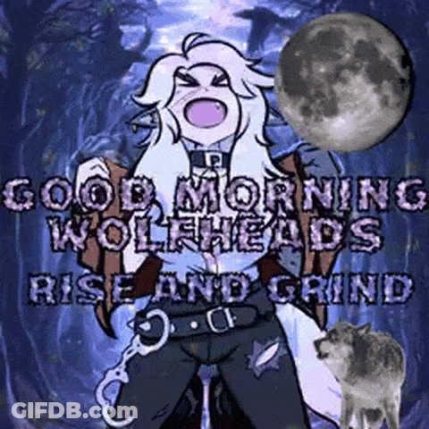 Cartoon Saying Good Morning Wolves Rise And Grind GIF