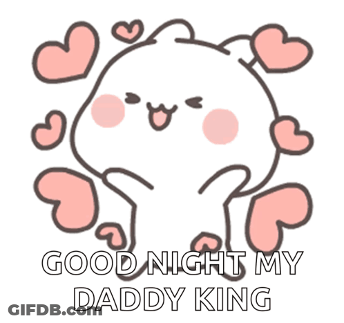 Cartoon Saying Good Night My Daddy King Hearts GIF