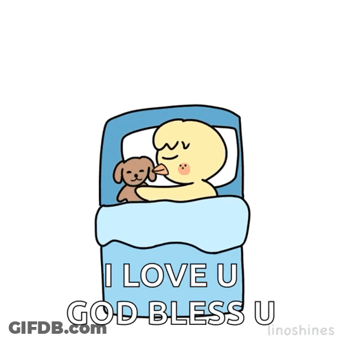 Cartoon Saying Good Night Sweet Dreams I Love U God Bless You GIF