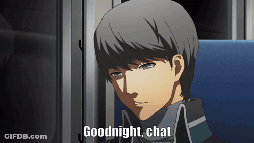 Cartoon Saying Goodnight Chat Leaning Against Window GIF
