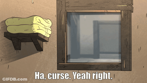 Cartoon Saying Ha Curse Yeah Right GIF
