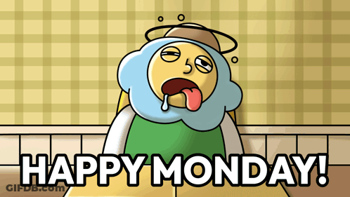 Cartoon Saying Happy Monday Sheep Tongue Out GIF