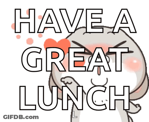 Cartoon Saying Have A Great Lunch With Heart In Mouth GIF