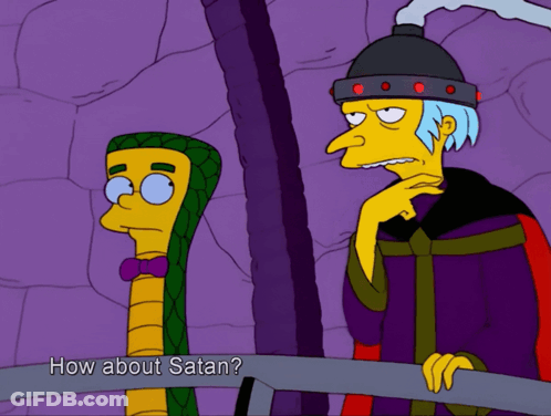 Cartoon Saying How About Satan Next To Snake GIF