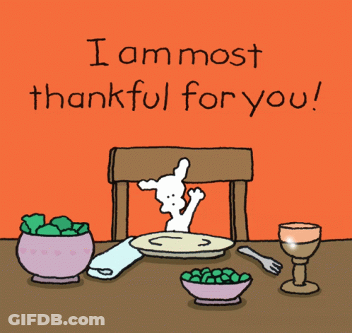 Cartoon Saying I Am Most Thankful For You With Rabbit GIF