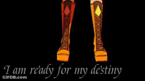 Cartoon Saying I Am Ready For My Destiny GIF