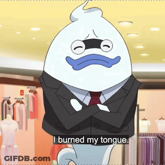 Cartoon Saying I Burned My Tongue GIF