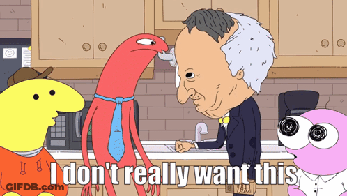 Cartoon Saying I Don't Want This GIF