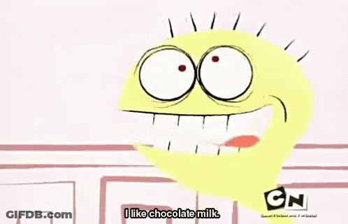 Cartoon Saying I Like Chocolate Milk GIF