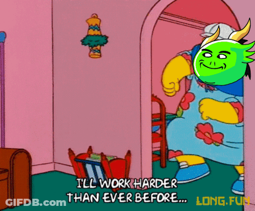 Cartoon Saying I'll Work Harder Than Ever Before GIF