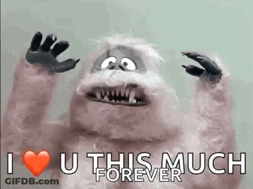 Cartoon Saying I Love U This Much Forever GIF