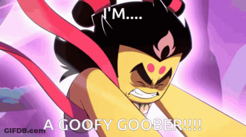 Cartoon Saying I'm A Goofy Goober GIF