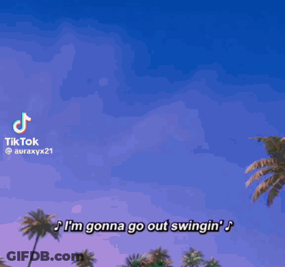 Cartoon Saying I'm Gonna Go Out Swingin GIF
