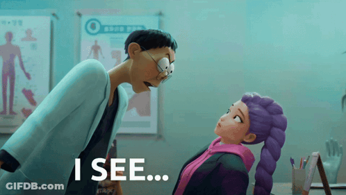 Cartoon Saying I See To Girl GIF