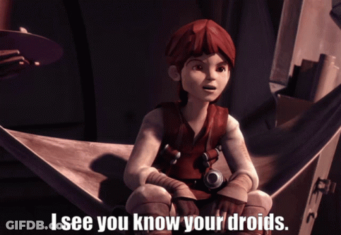 Cartoon Saying I See You Know Your Droids In Hammock GIF