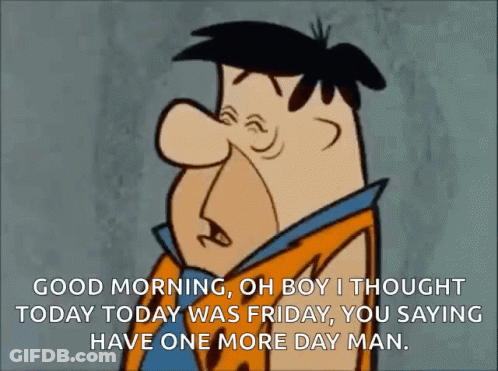 Cartoon Saying I Thought Today Was Friday GIF