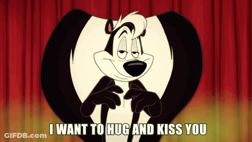 Cartoon Saying I Want To Hug And Kiss You GIF