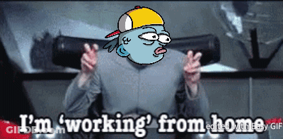 Cartoon Saying Im Working From Home GIF