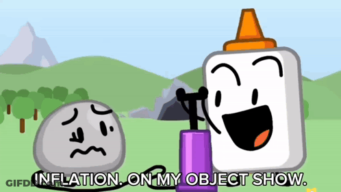 Cartoon Saying Inflation Next To Glue Bottle GIF