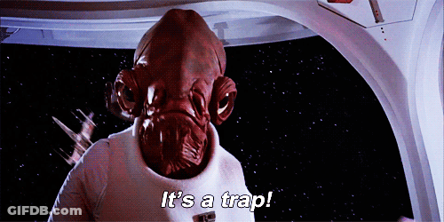 Cartoon Saying It's A Trap GIF
