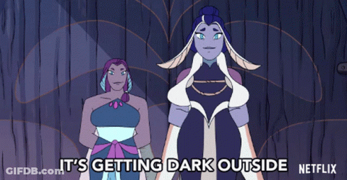 Cartoon Saying It's Getting Dark Outside On Netflix GIF
