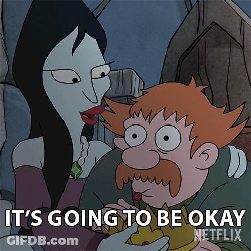 Cartoon Saying It's Going To Be Okay Man And Woman GIF