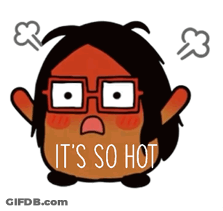 Cartoon Saying It's So Hot With Steam GIF