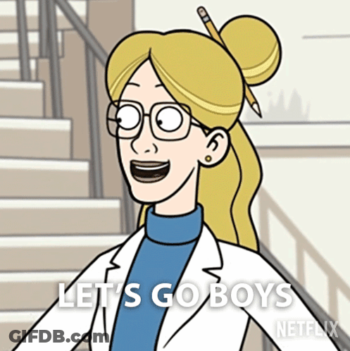 Cartoon Saying Let's Go Boys GIF