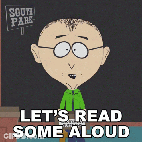 Cartoon Saying Let's Read Aloud GIF