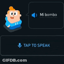 Cartoon Saying Mi Bombo Next To Sound Wave GIF